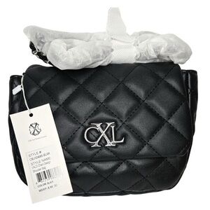 New CXL by Christian Lacroix Valo Chain Black Quilted Shoulder Bag Vegan Leather